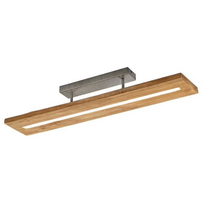 LED Deckenleuchte Metall Nickel / Echtholz 1 Stück Braun, Hellgrau günstig online kaufen