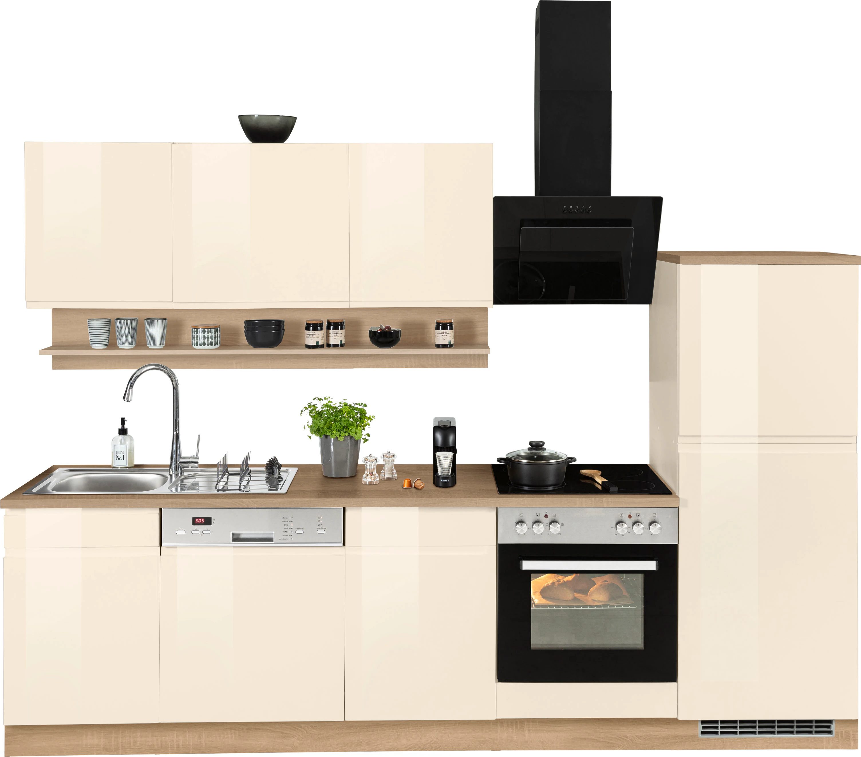 Kochstation Küche "KS-Virginia", Breite 280 cm, wahlweise mit E-Geräten günstig online kaufen