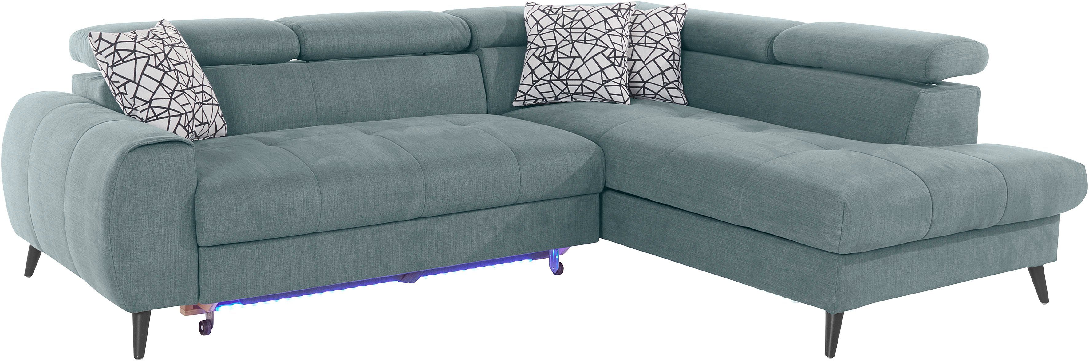 COTTA Ecksofa "Mia L-Form mit 3 Zierkissen", wahlweise mit Bettfunktion, Be günstig online kaufen
