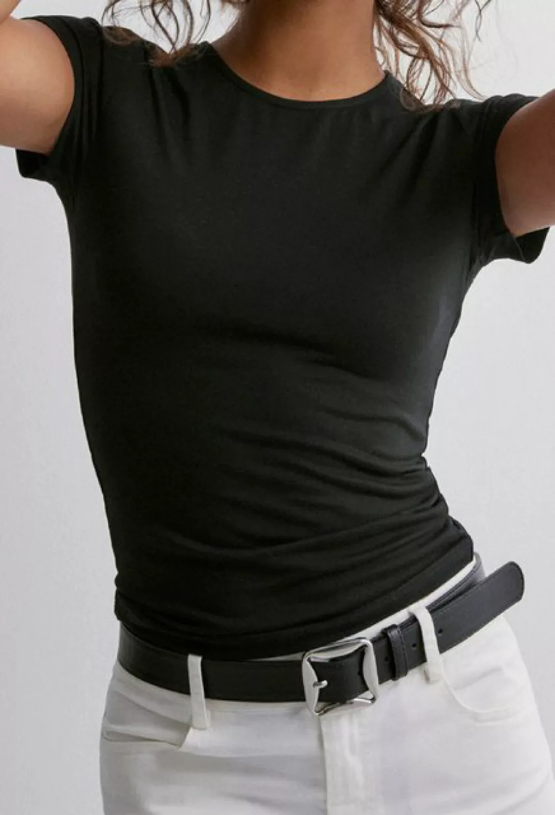 SEGUEN T-Shirt Schmal geschnittenes Kurzarm-T-Shirt für Frauen, modisch (Mo günstig online kaufen
