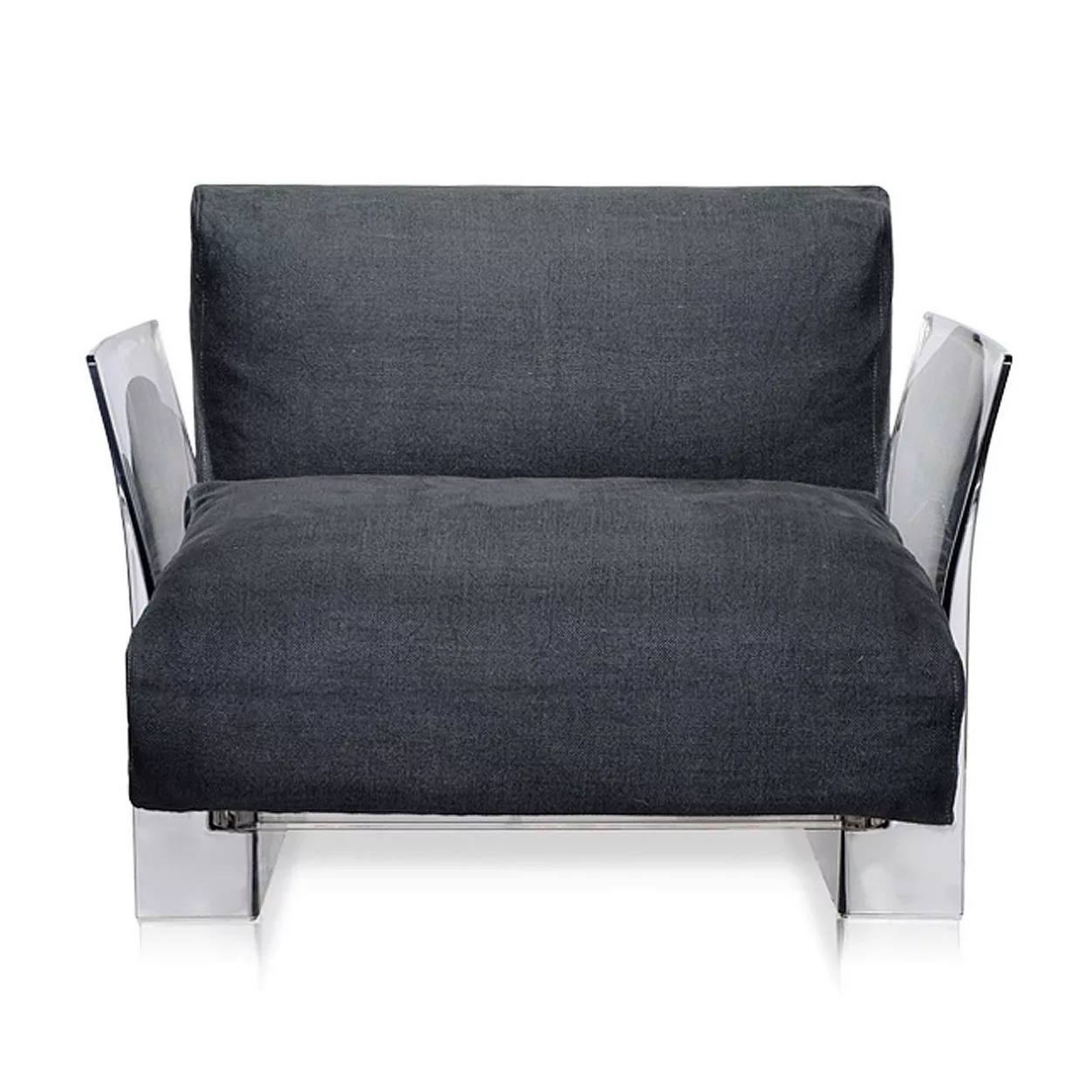 Kartell - Pop Sessel Gestell transparent - grau/Baumwolle/BxTxH 92x94x70cm günstig online kaufen