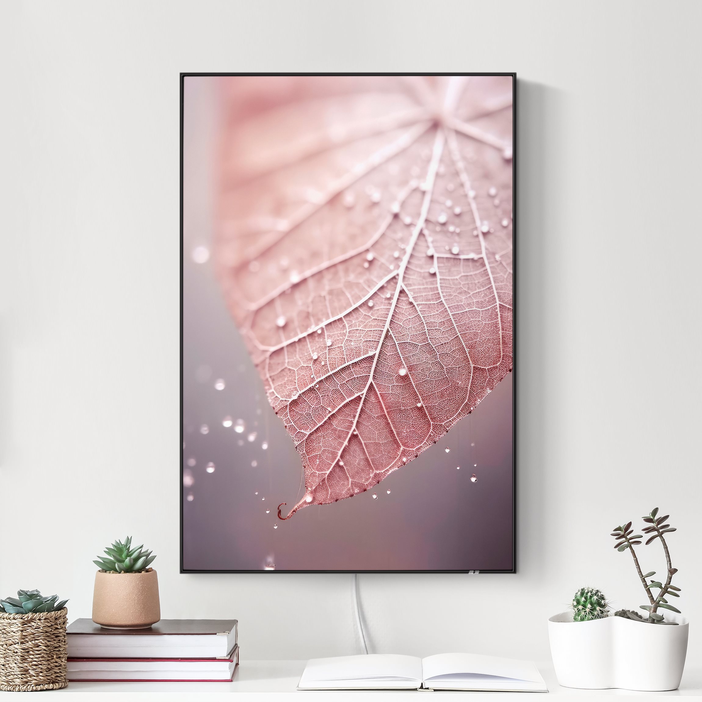 LED-Wechselbild Rosa Blatt Close-Up günstig online kaufen