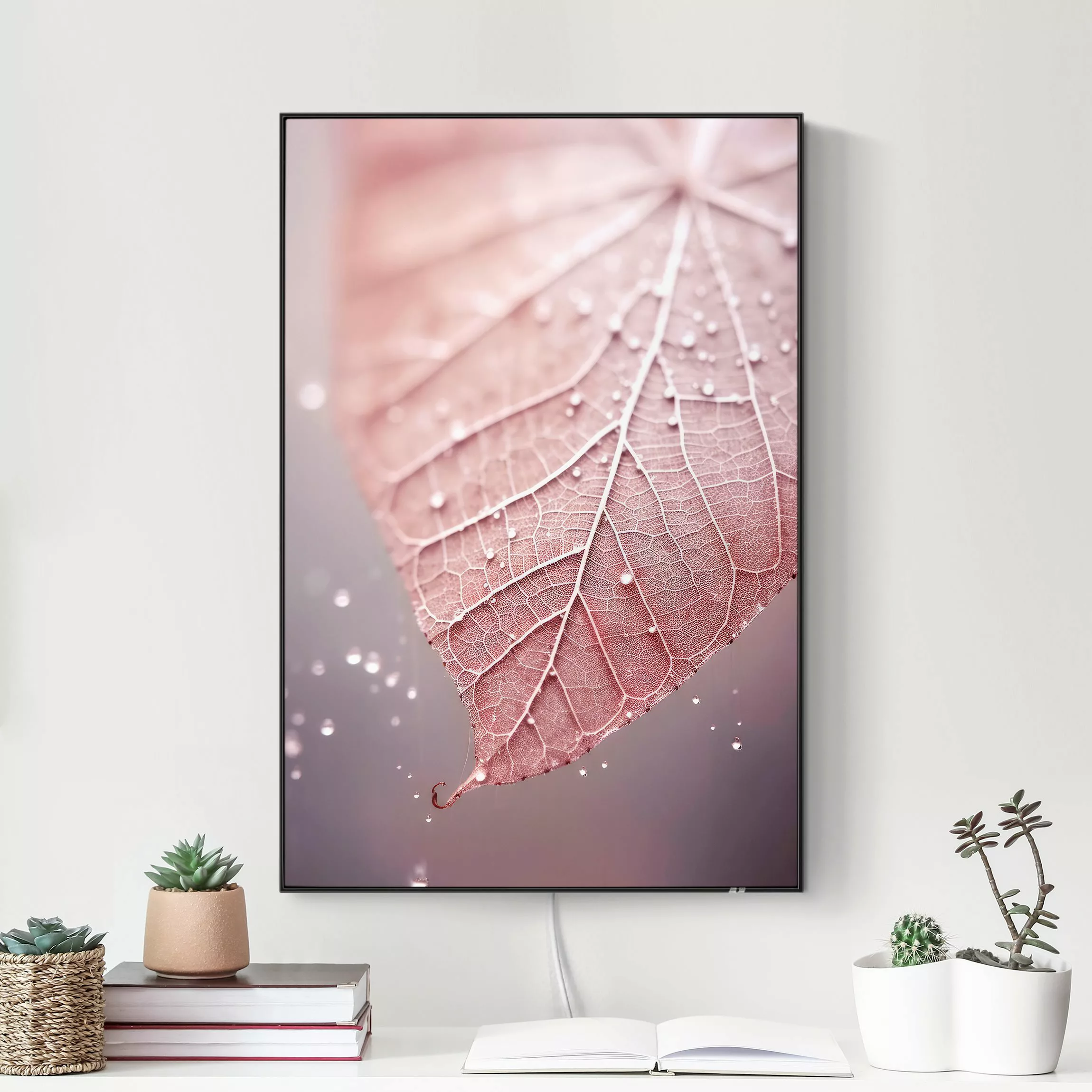 LED-Wechselbild Rosa Blatt Close-Up günstig online kaufen