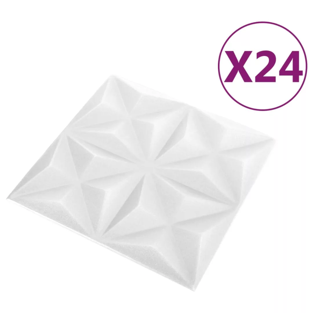 Vidaxl 3d-wandpaneele 24 Stk. 50x50 Cm Origami-weiß 6 M² günstig online kaufen