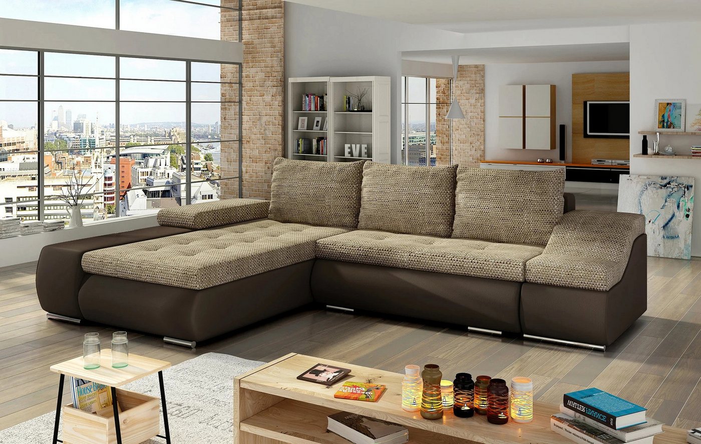 DB-Möbel Ecksofa Ondario mit Schlaffunktion 295x200cm. Ecksofa vom Herstell günstig online kaufen