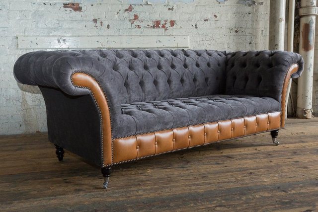 JVmoebel Chesterfield-Sofa Klassische Chesterfield Textil Couch Sofa Sitz P günstig online kaufen