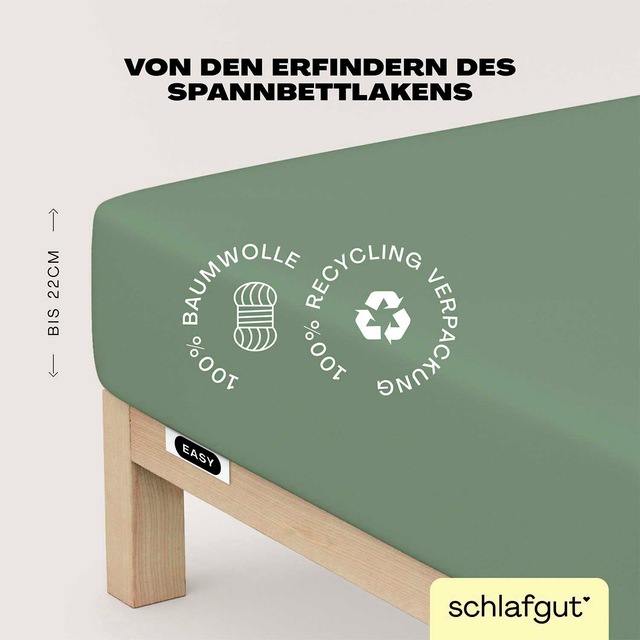 Schlafgut Spannbettlaken »EASY aus 100% Baumwolle, weich & saugfähig, Marke günstig online kaufen