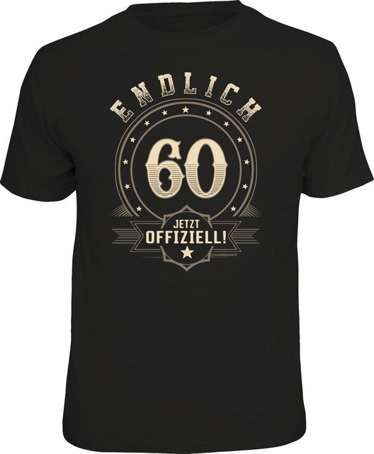 RAHMENLOS® T-Shirt zum Geburtstag - endlich 60, jetzt offiziell günstig online kaufen