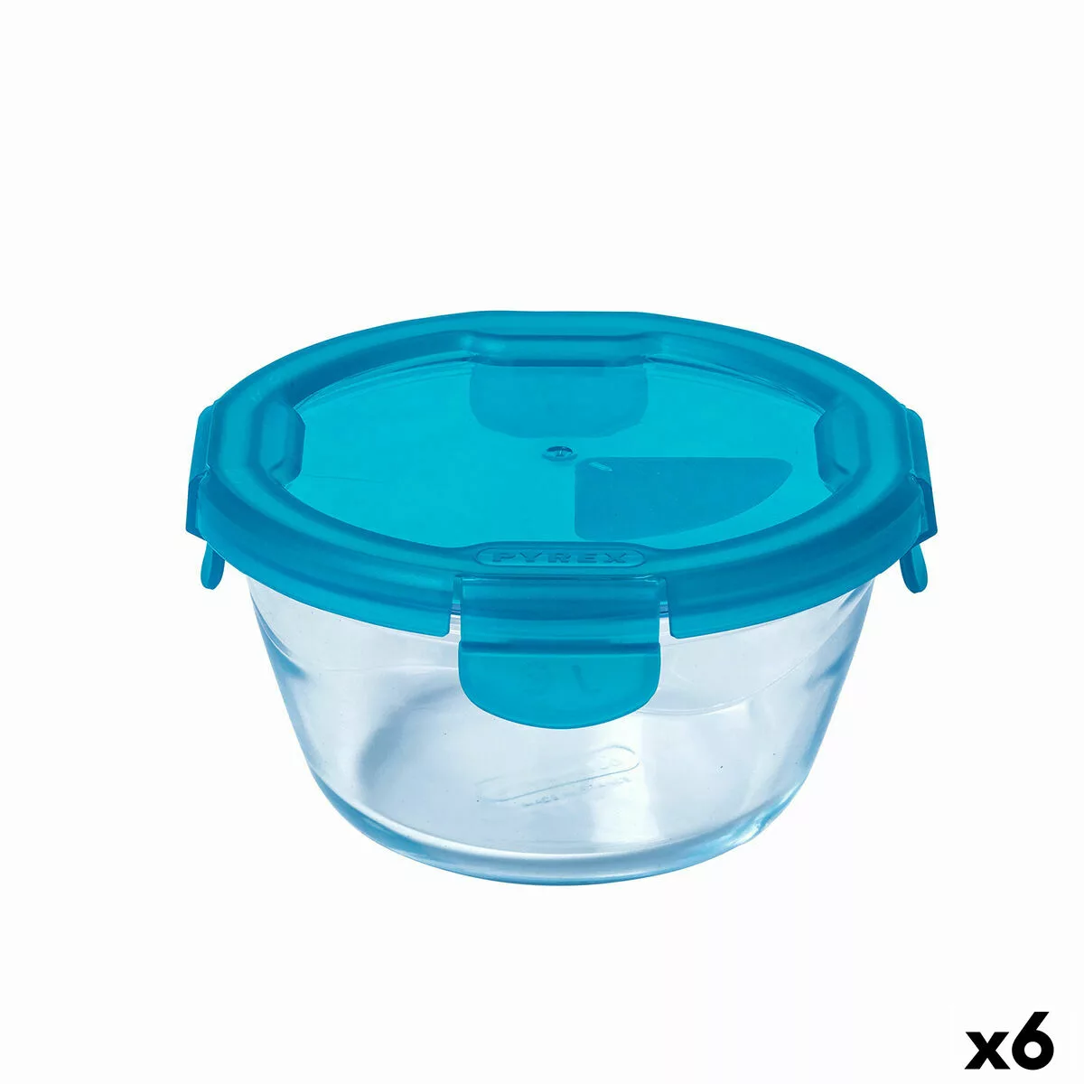 Lunchbox Hermetisch Pyrex Cook & Go Blau Glas (700 Ml) (6 Stück) günstig online kaufen