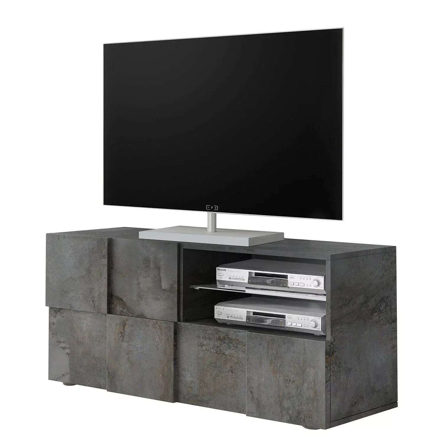 home24 LC Spa TV-Lowboard Dama I Graphit Spanplatte 122x57x42 cm (BxHxT) Mo günstig online kaufen