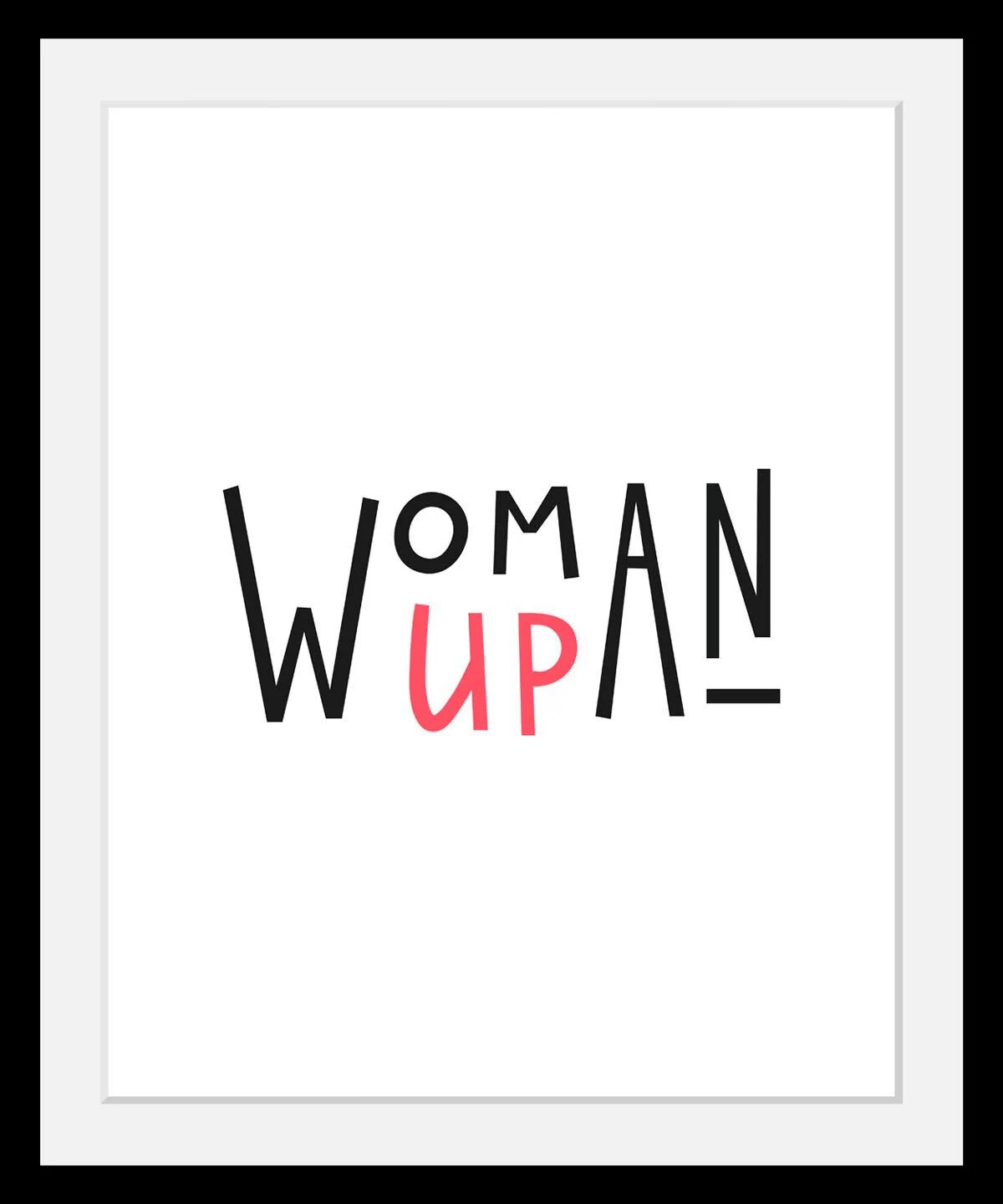 queence Bild "Woman", Schwarz-Weiß-Schriftzug-Motivationsbilder-Fashion-Fra günstig online kaufen