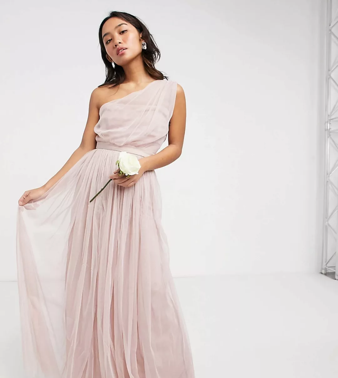 Anaya With Love Petite – Bridesmaid – Maxikleid aus Tüll mit One-Shoulder-T günstig online kaufen