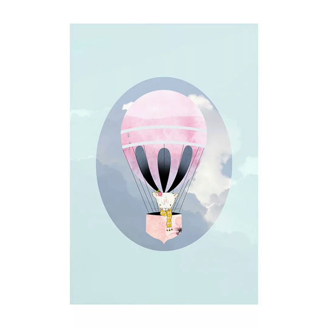 KOMAR Wandbild - Happy Balloon Green - Größe: 50 x 70 cm mehrfarbig Gr. one günstig online kaufen