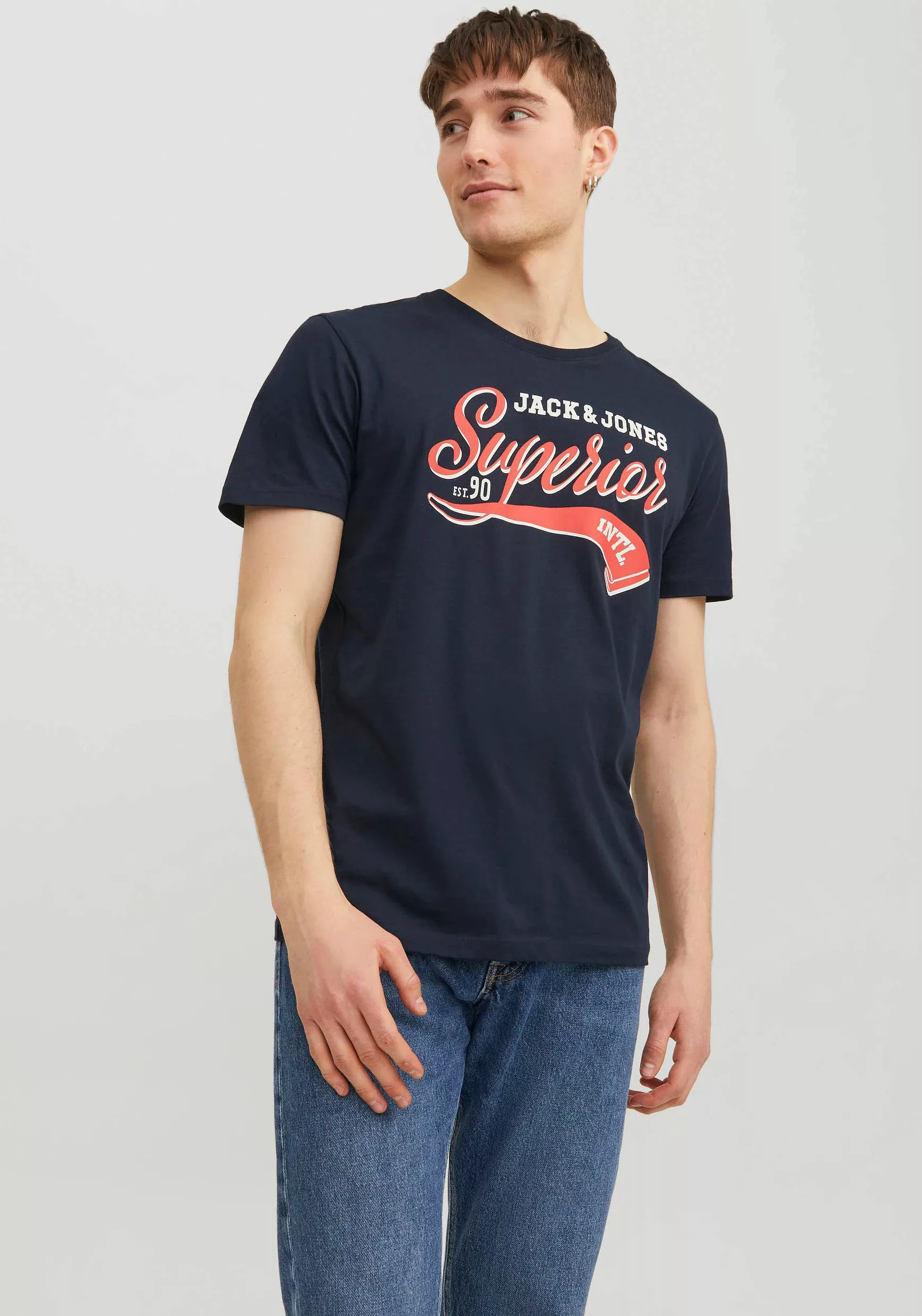 Jack & Jones Rundhalsshirt JJELOGO TEE SS O-NECK 2 COL AW23 SN günstig online kaufen