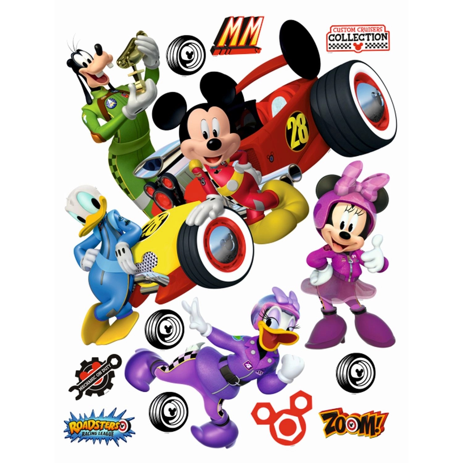 Disney Wandtattoo Micky Maus & Donald Duck Gelb Rot und Lila 65 x 85 cm 600 günstig online kaufen