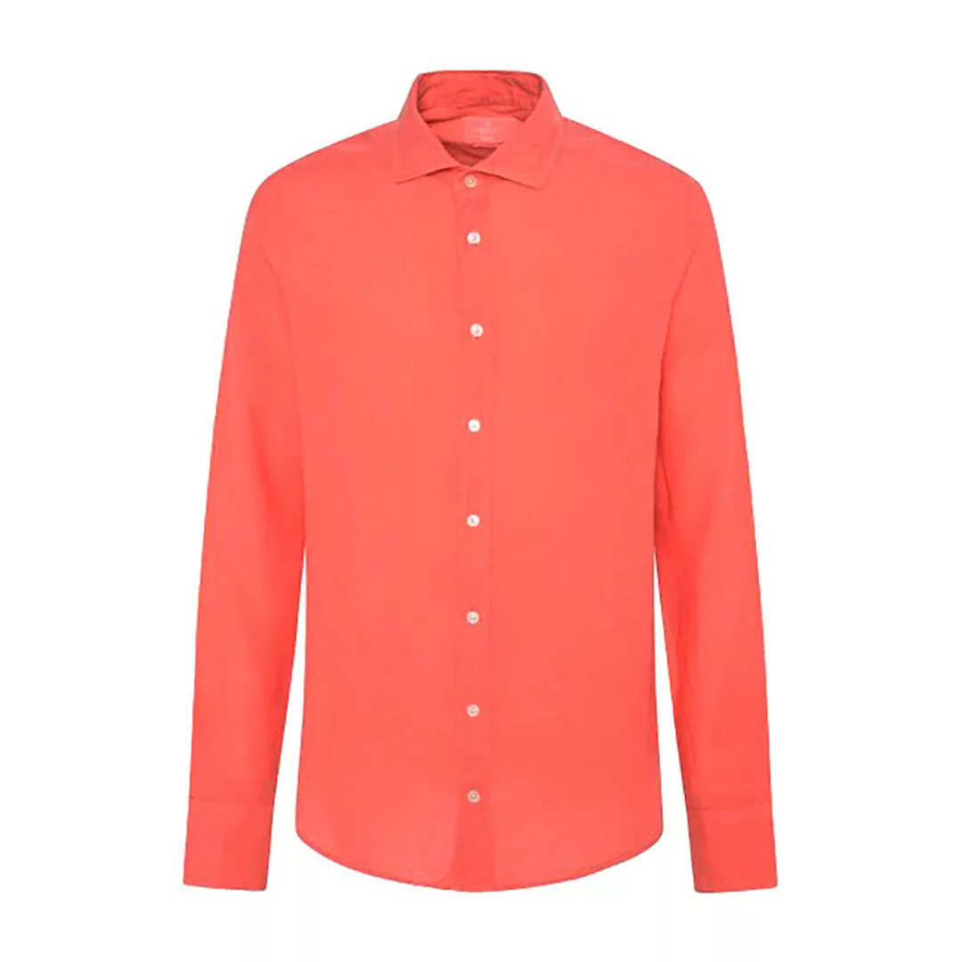 Hackett Garment Dye Linen Ks Langarm Hemd L Coral günstig online kaufen