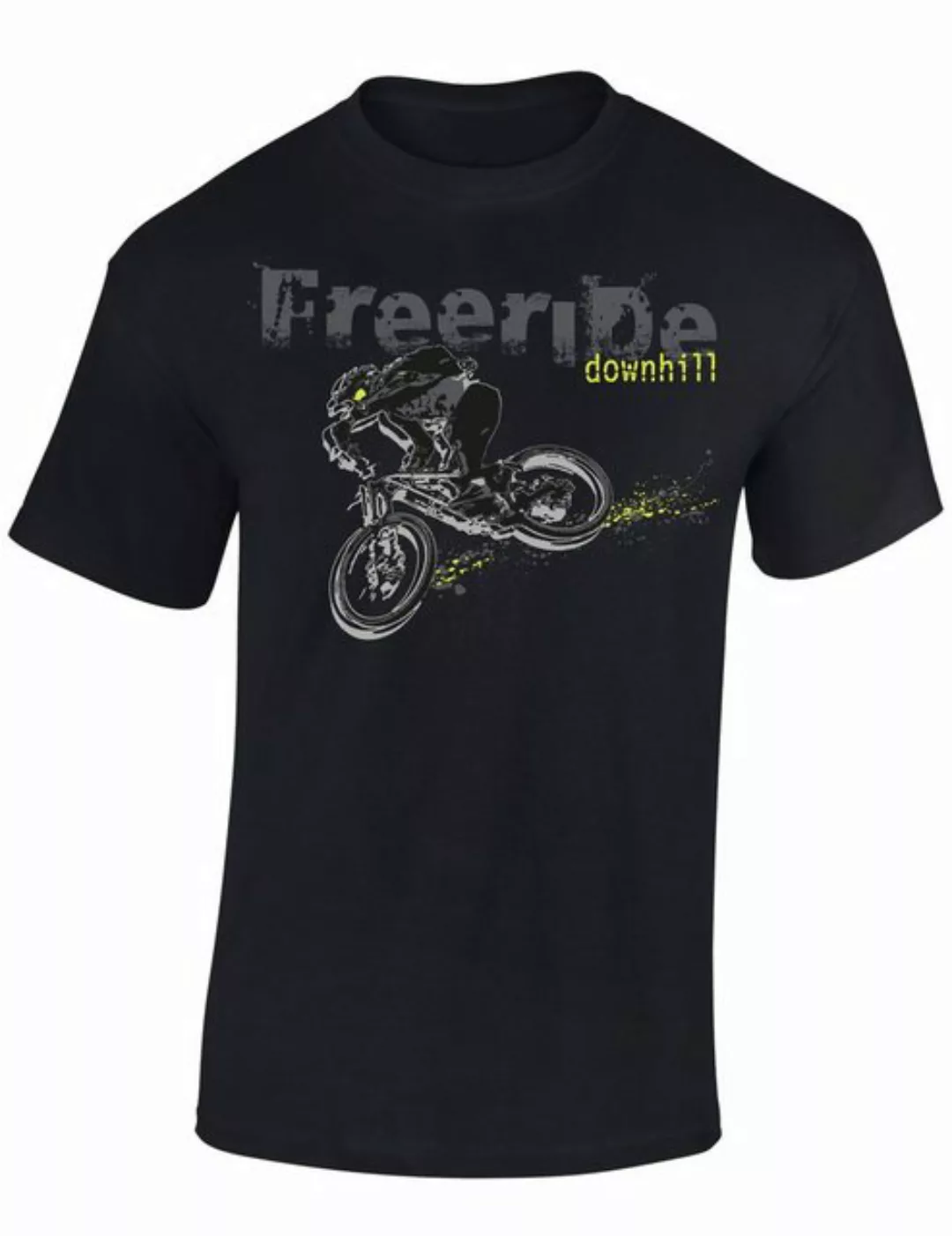 Baddery Print-Shirt Fahrrad T-Shirt: "Freeride Downhill", hochwertiger Sieb günstig online kaufen