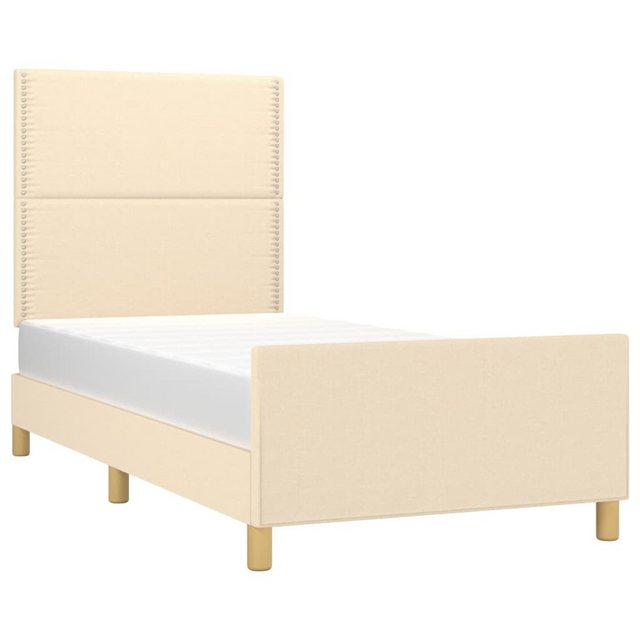 vidaXL Bett Bettgestell mit Kopfteil Creme 90x190 cm Stoff günstig online kaufen