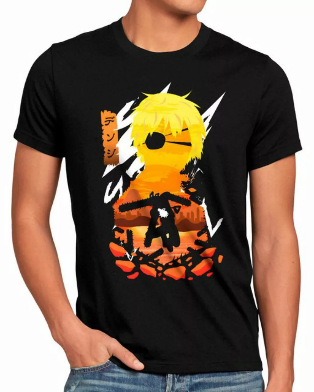 style3 Print-Shirt Herren T-Shirt Chainsaw denji anime manga cosplay man de günstig online kaufen