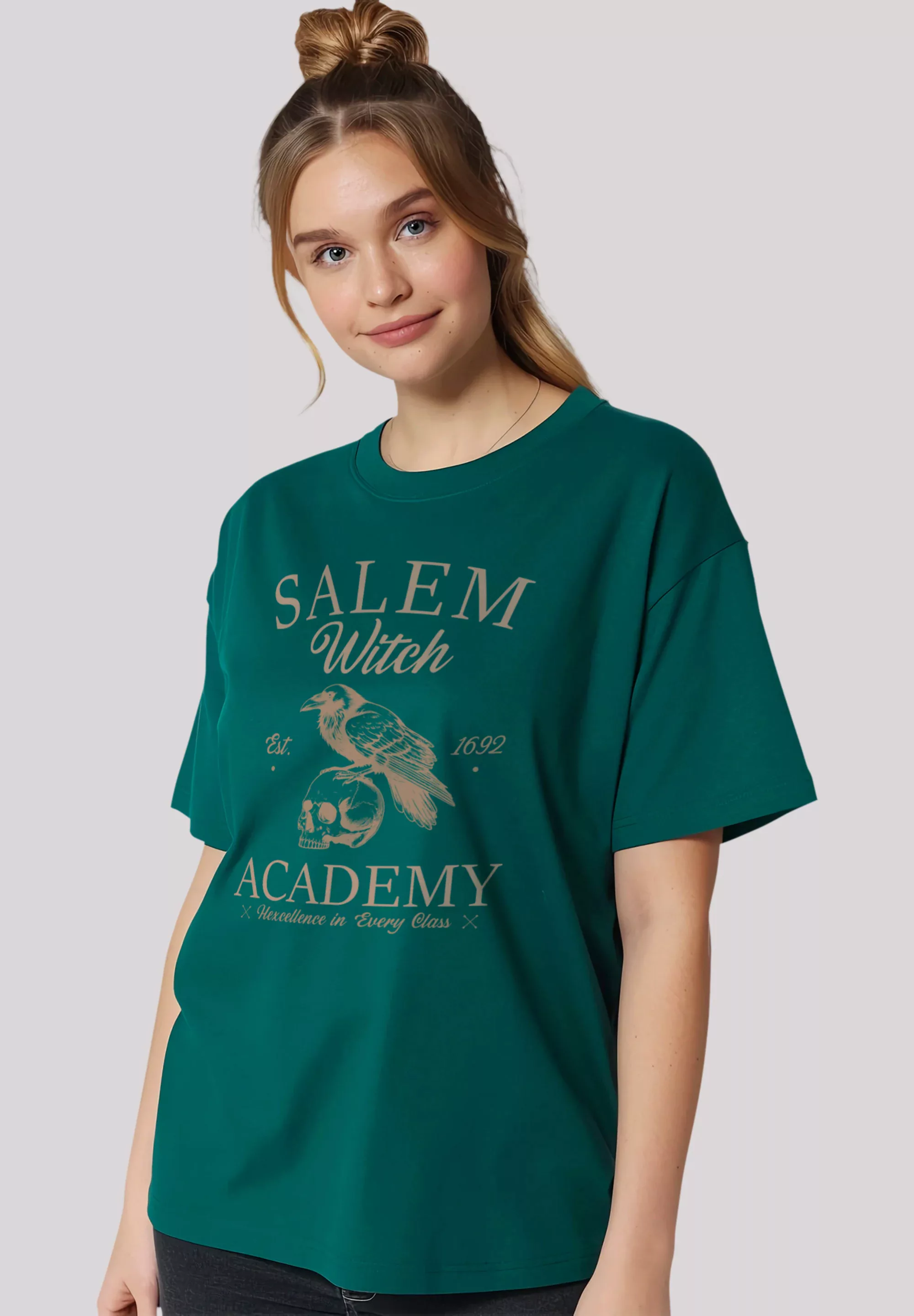 F4NT4STIC T-Shirt "Halloween University Salem witch crow skull", Premium Qu günstig online kaufen