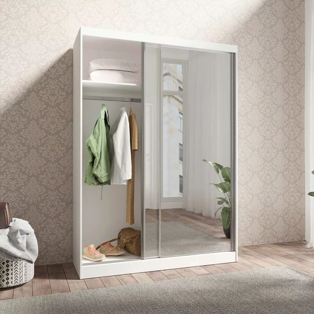 Schwebetürenschrank 150 cm breit 216 cm hoch Spiegel Front günstig online kaufen