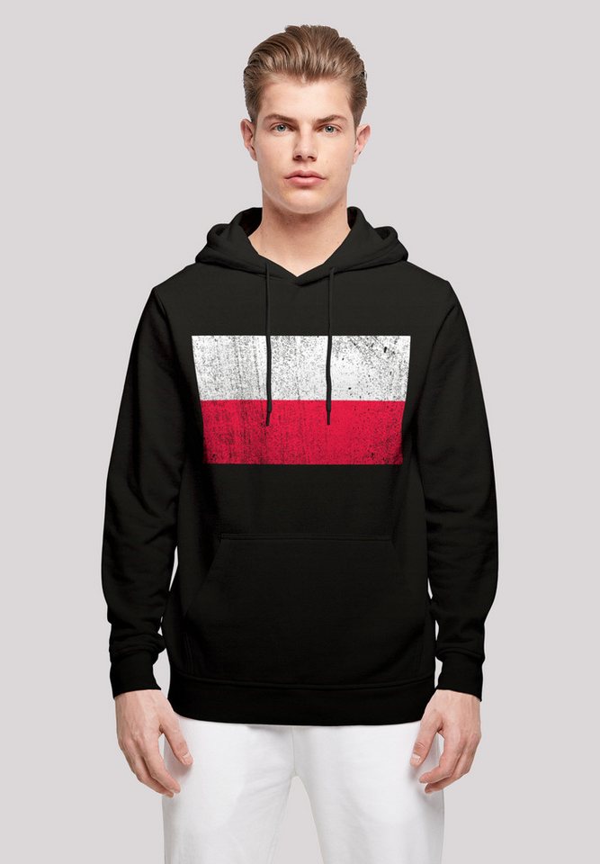 F4NT4STIC Kapuzenpullover Poland Polen Flagge distressed Print günstig online kaufen