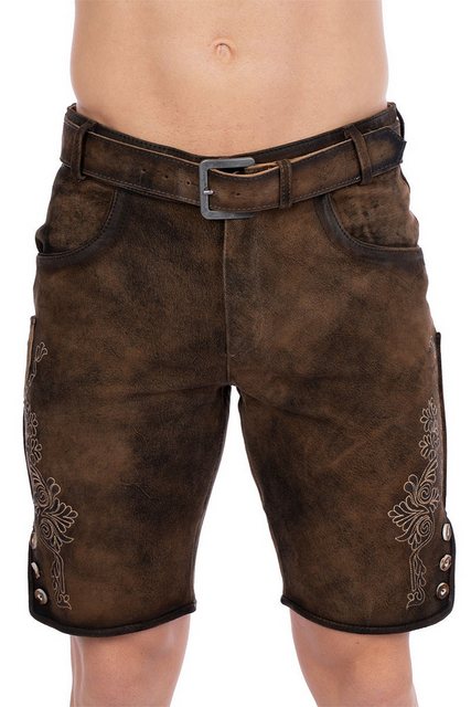 Maddox Trachtenlederhose Lederhose Herren kurz - ELM - kastanie günstig online kaufen