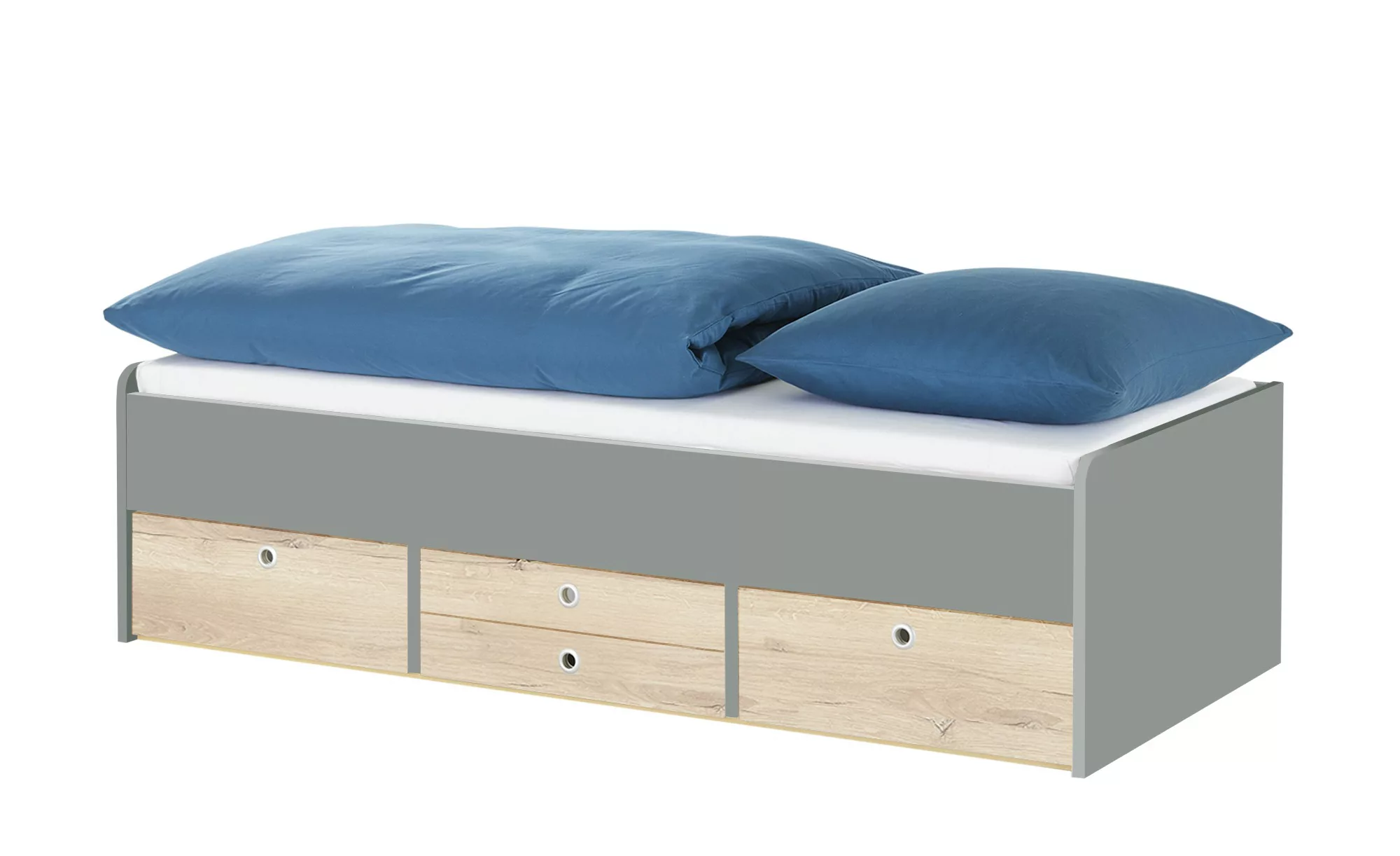 Schubkastenbett  Grow Up - grau - 127 cm - 54,5 cm - Betten > Bettgestelle günstig online kaufen