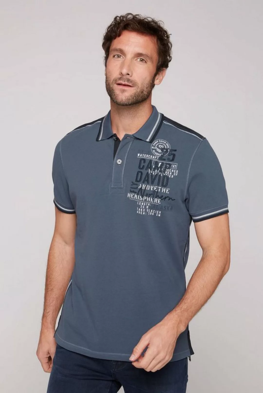 CAMP DAVID Poloshirt mit Label-Applikationen günstig online kaufen