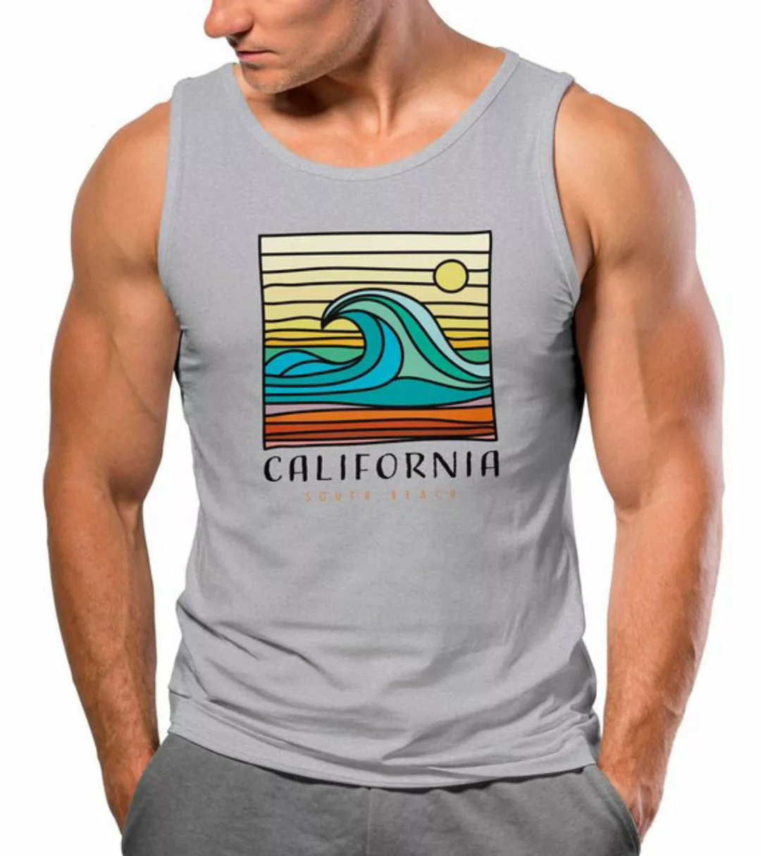 Neverless Tanktop Herren Tank-Top California South Beach Welle Wave Surfing günstig online kaufen