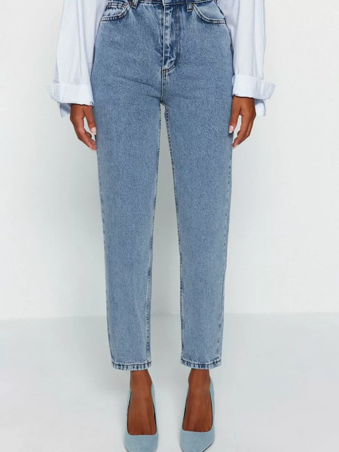 Trendyol 7/8-Jeans (1-tlg) Plain/ohne Details günstig online kaufen