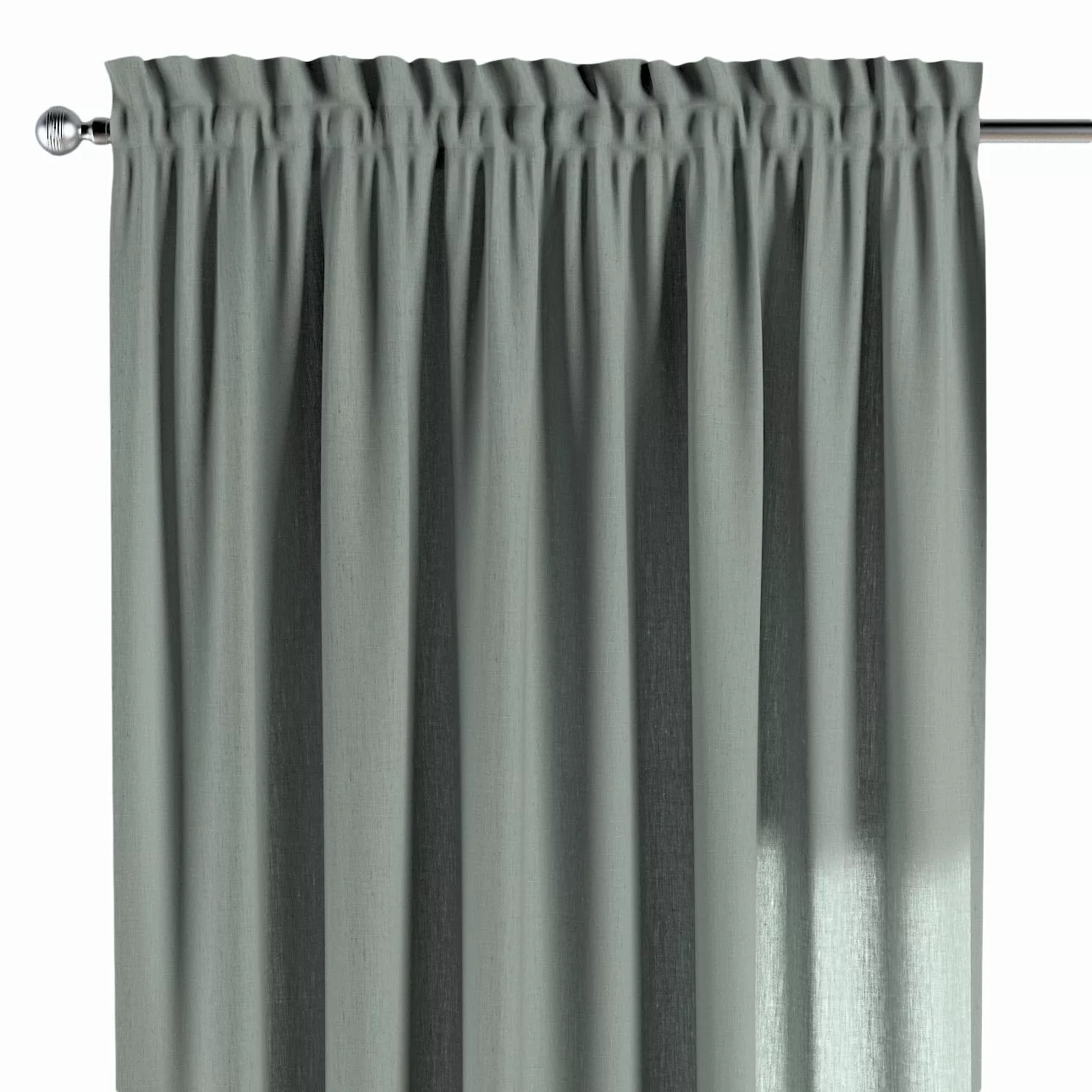 Vorhang mit Tunnel und Köpfchen, grau, Leinen (159-10) günstig online kaufen