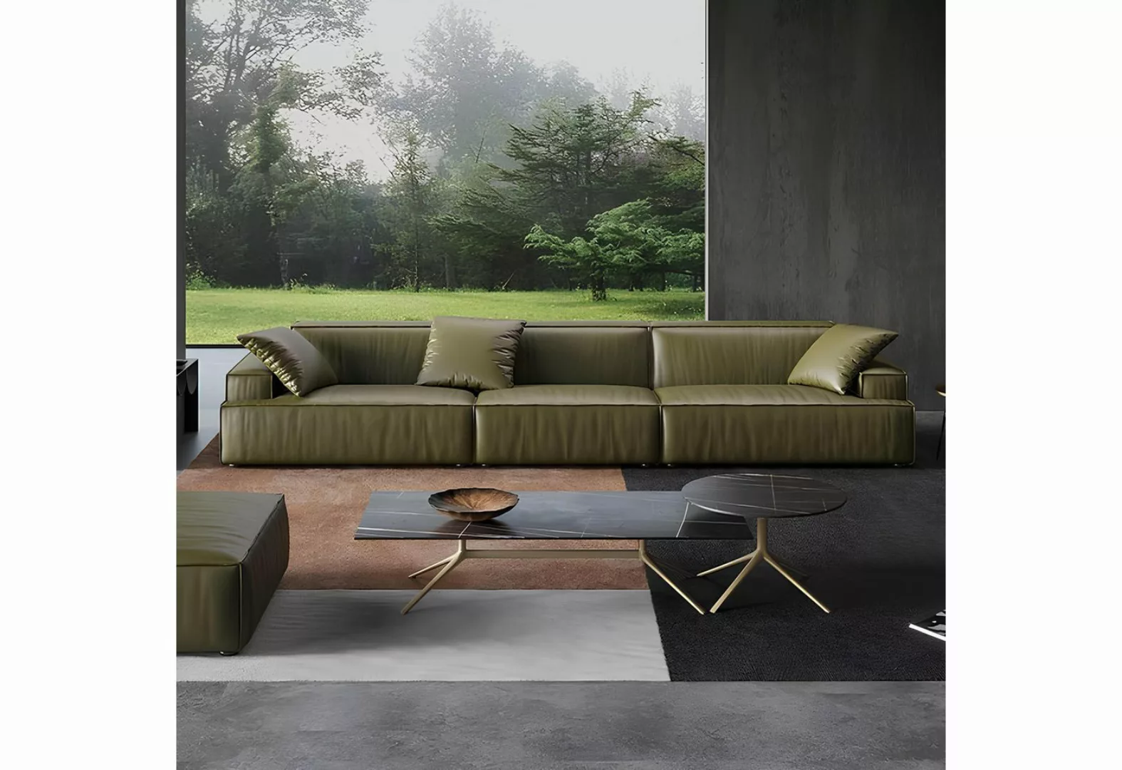 Xlmoebel Sofa Großes 6-Sitzer Ledersofa XXL Couch Big Sofa Bequeme Couchen, günstig online kaufen