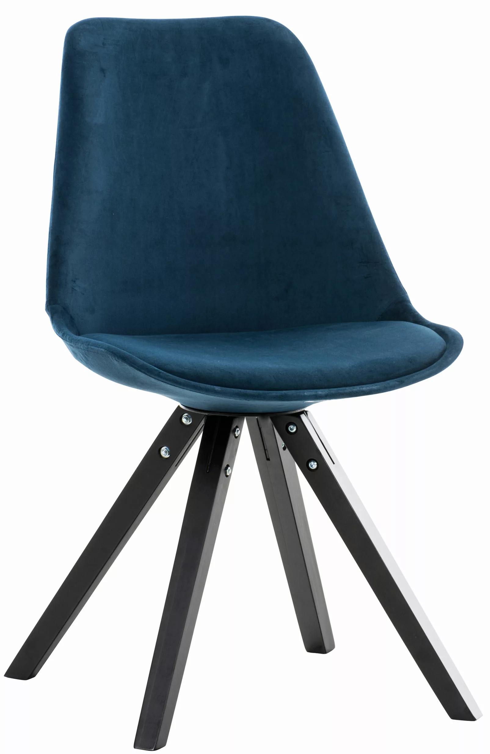 Stuhl Pegleg Samt Square schwarz blau günstig online kaufen