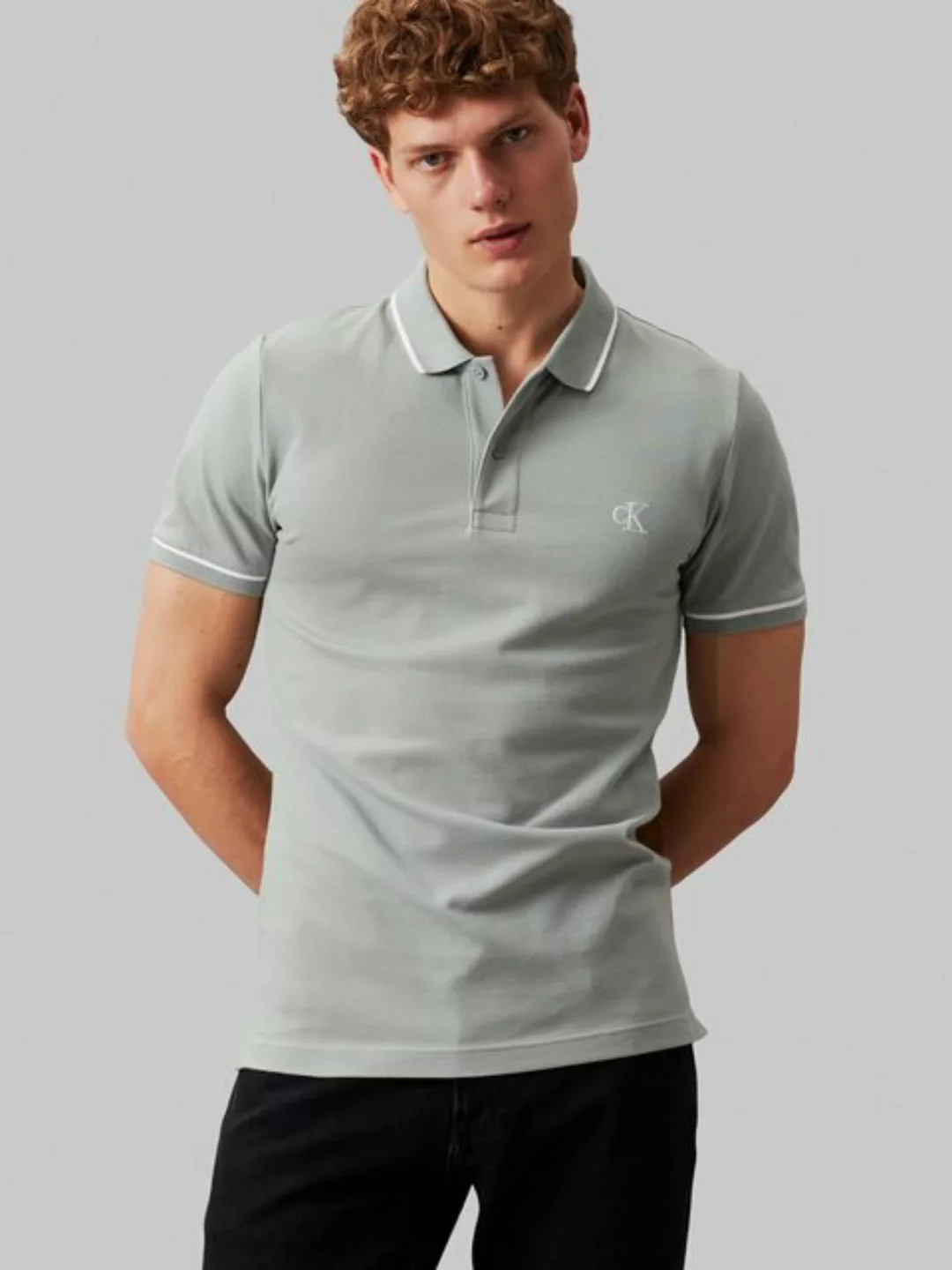 Calvin Klein Jeans Poloshirt TIPPING SLIM POLO mit Logomarkenlabel günstig online kaufen