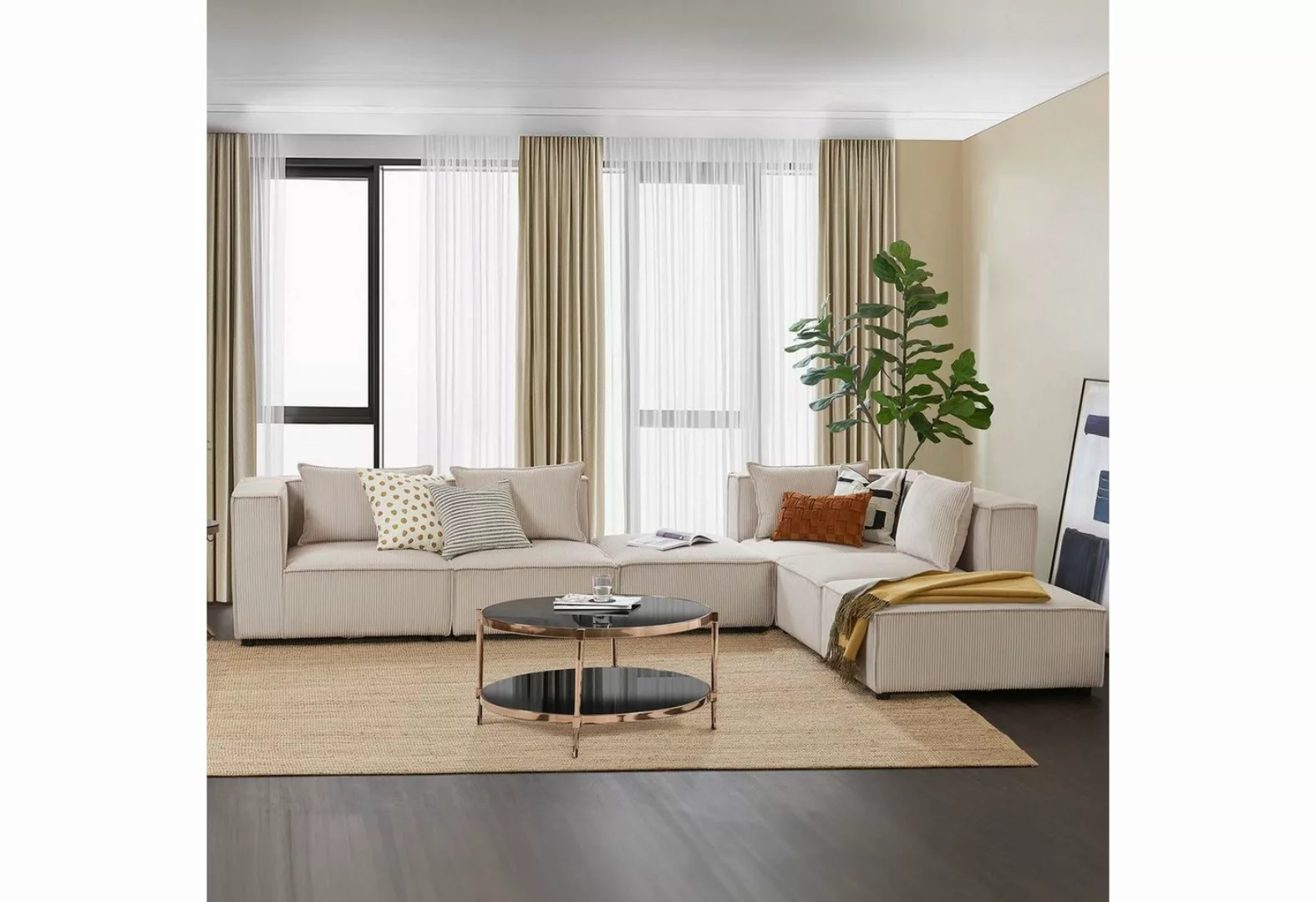 Juskys Wohnlandschaft Domas, 6 Teile, XXL, modulare Couch für Wohnzimmer, 2 günstig online kaufen