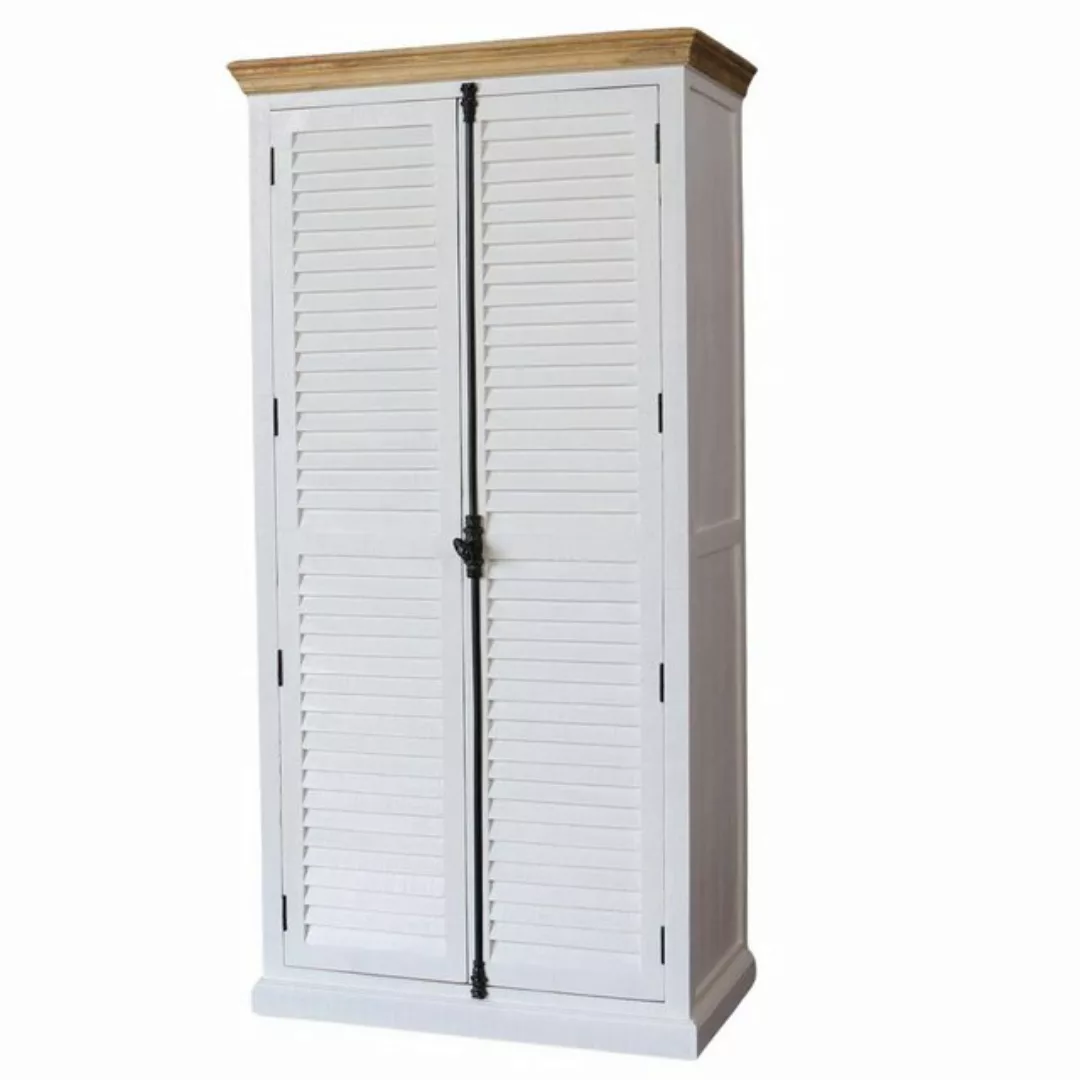 baario Kleiderschrank Kleiderschrank GUER weiss 100cm Lamellenschrank Garde günstig online kaufen