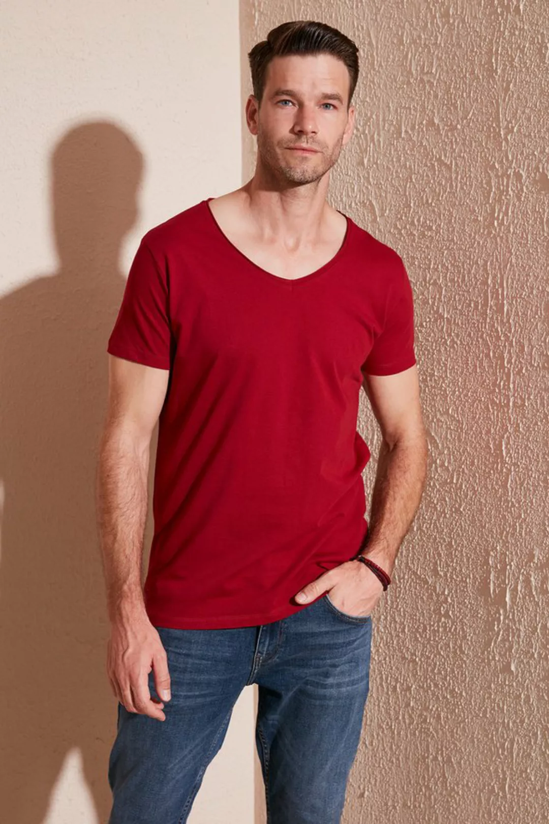 Buratti T-Shirt Buratti 100% Cotton Slim Fit V-Neck Basic T-Shirt 5412001 günstig online kaufen