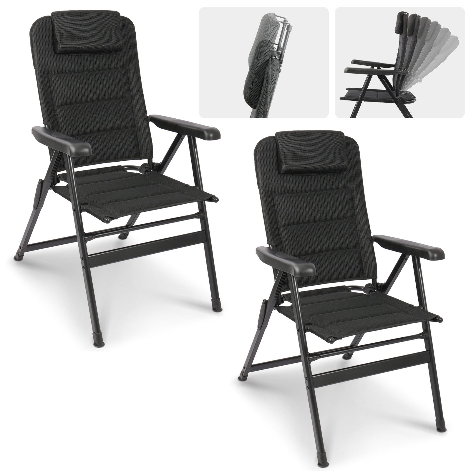 HOMECALL Klappstuhl Hochlehner Campingstuhl Gartenstuhl Gepolstert günstig online kaufen