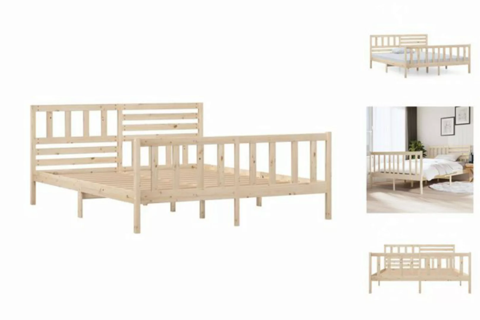 vidaXL Bettgestell Massivholzbett 140x190 cm Bett Bettgestell Bettrahmen günstig online kaufen