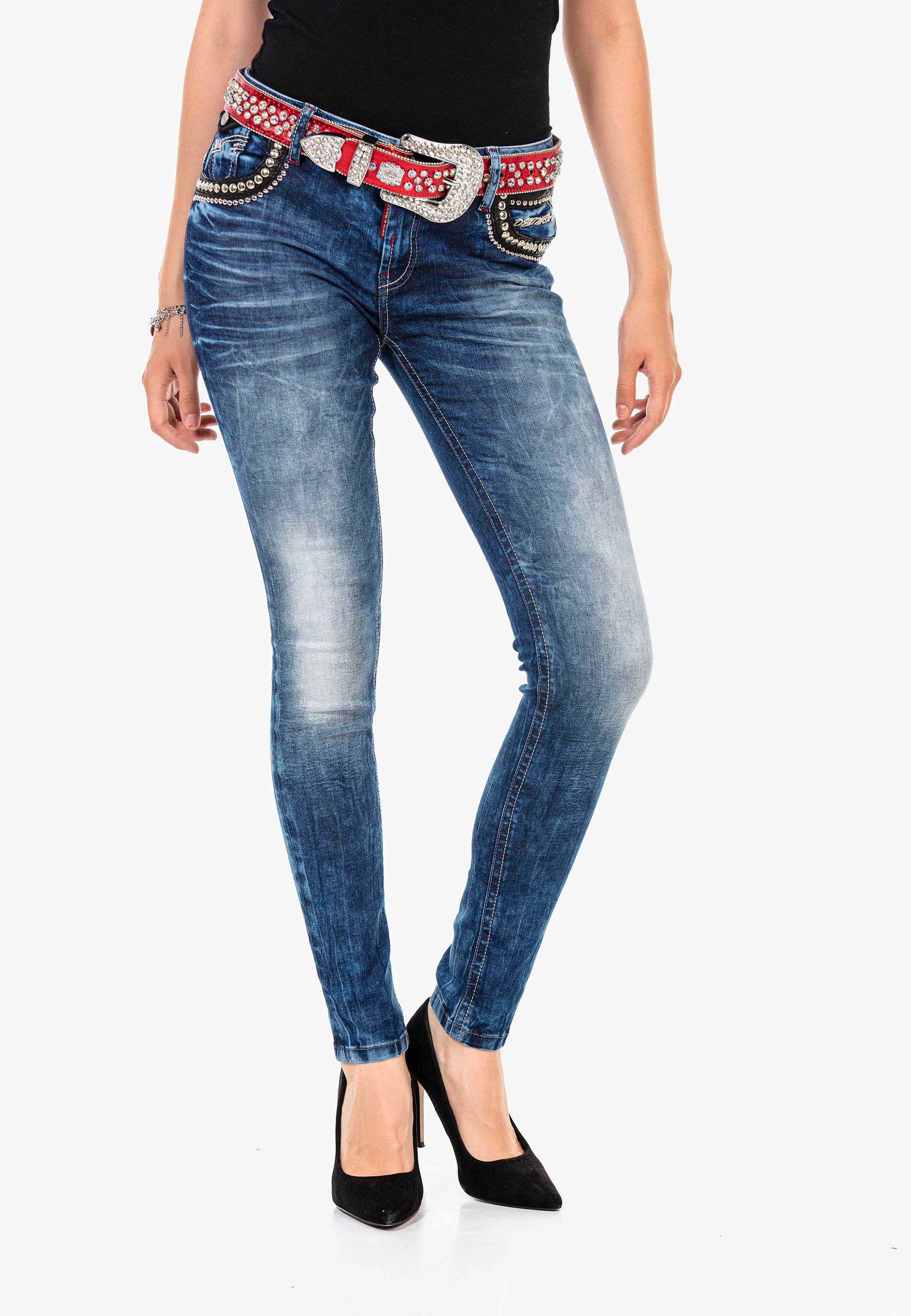 Cipo & Baxx Slim-fit-Jeans, mit coolen Nieten günstig online kaufen