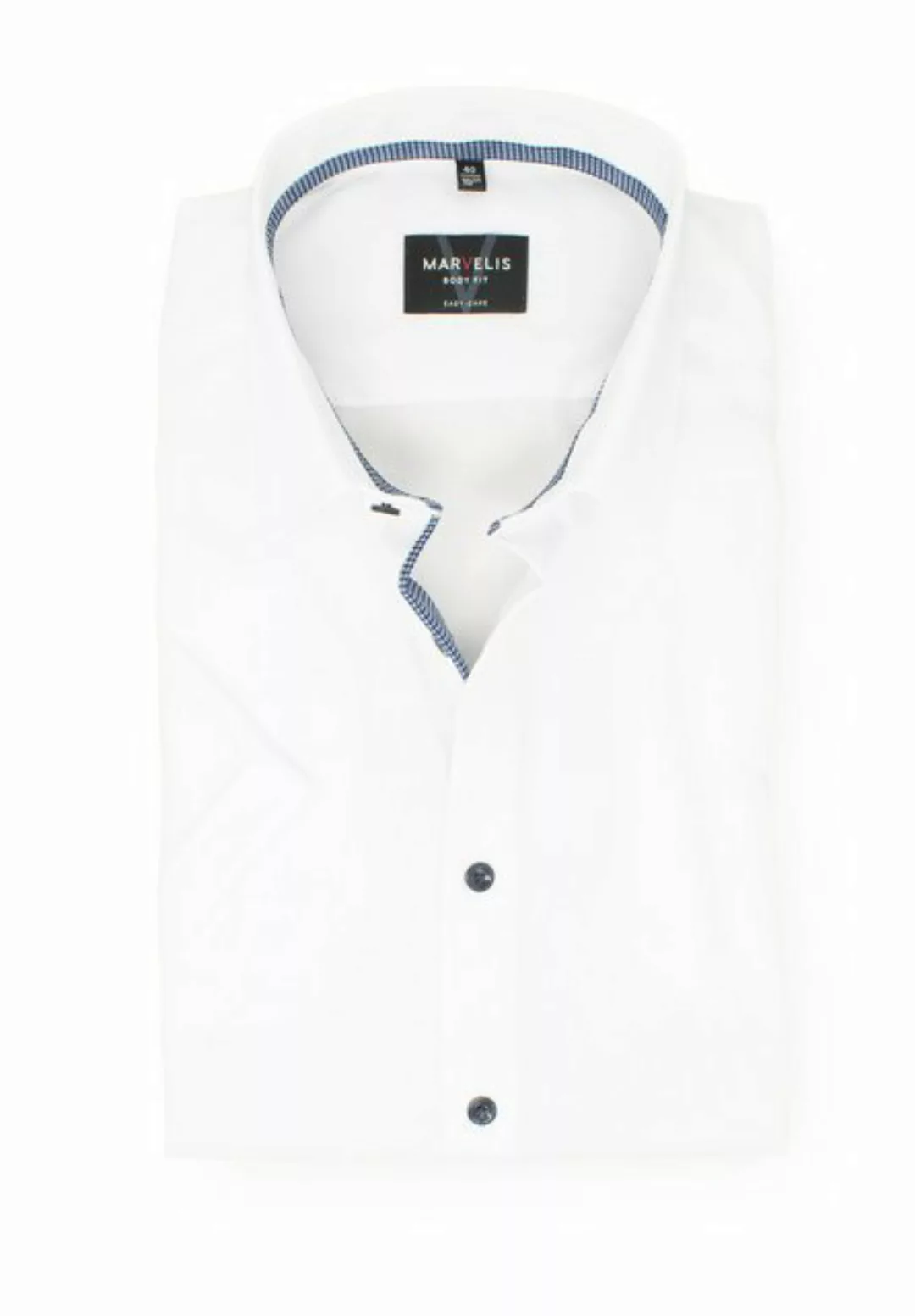 MARVELIS Kurzarmhemd Kurzarmhemd - Body Fit - Einfarbig - Weiß günstig online kaufen