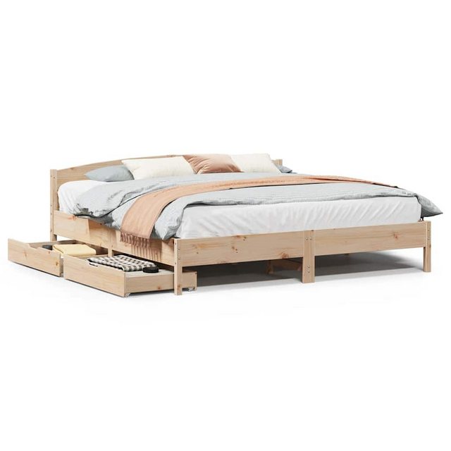 vidaXL Bett, Massivholzbett ohne Matratze 200x200 cm Kiefernholz günstig online kaufen