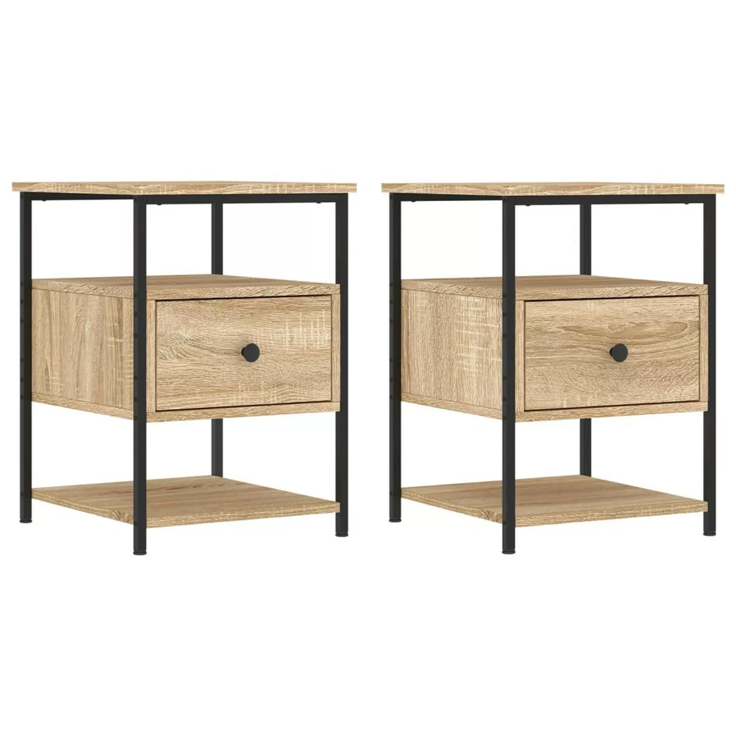 vidaXL Nachttische 2 Stk Sonoma-Eiche 40x42x56 cm Holzwerkstoff günstig online kaufen