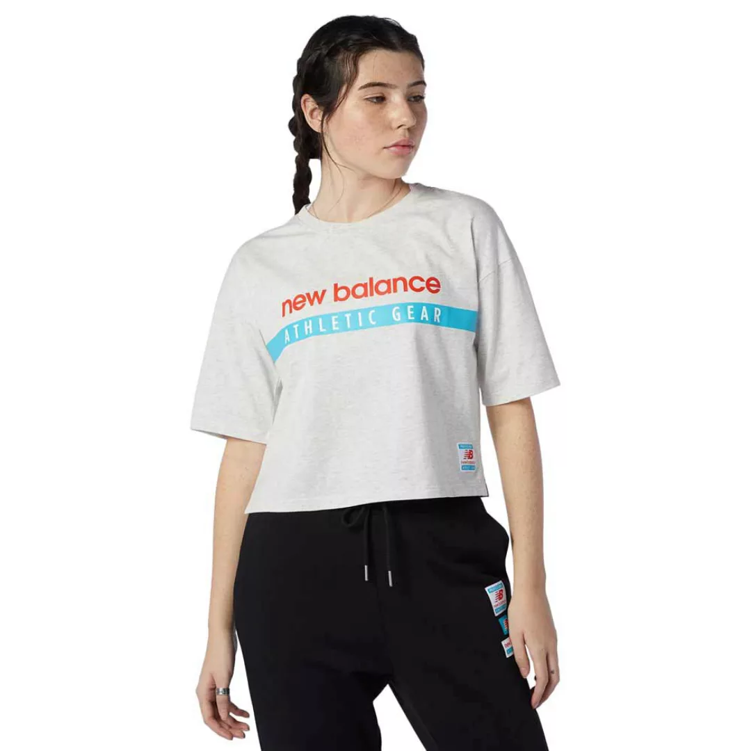 New Balance Essentials Field Day Boxy Kurzarm T-shirt S Sea Salt Heather günstig online kaufen