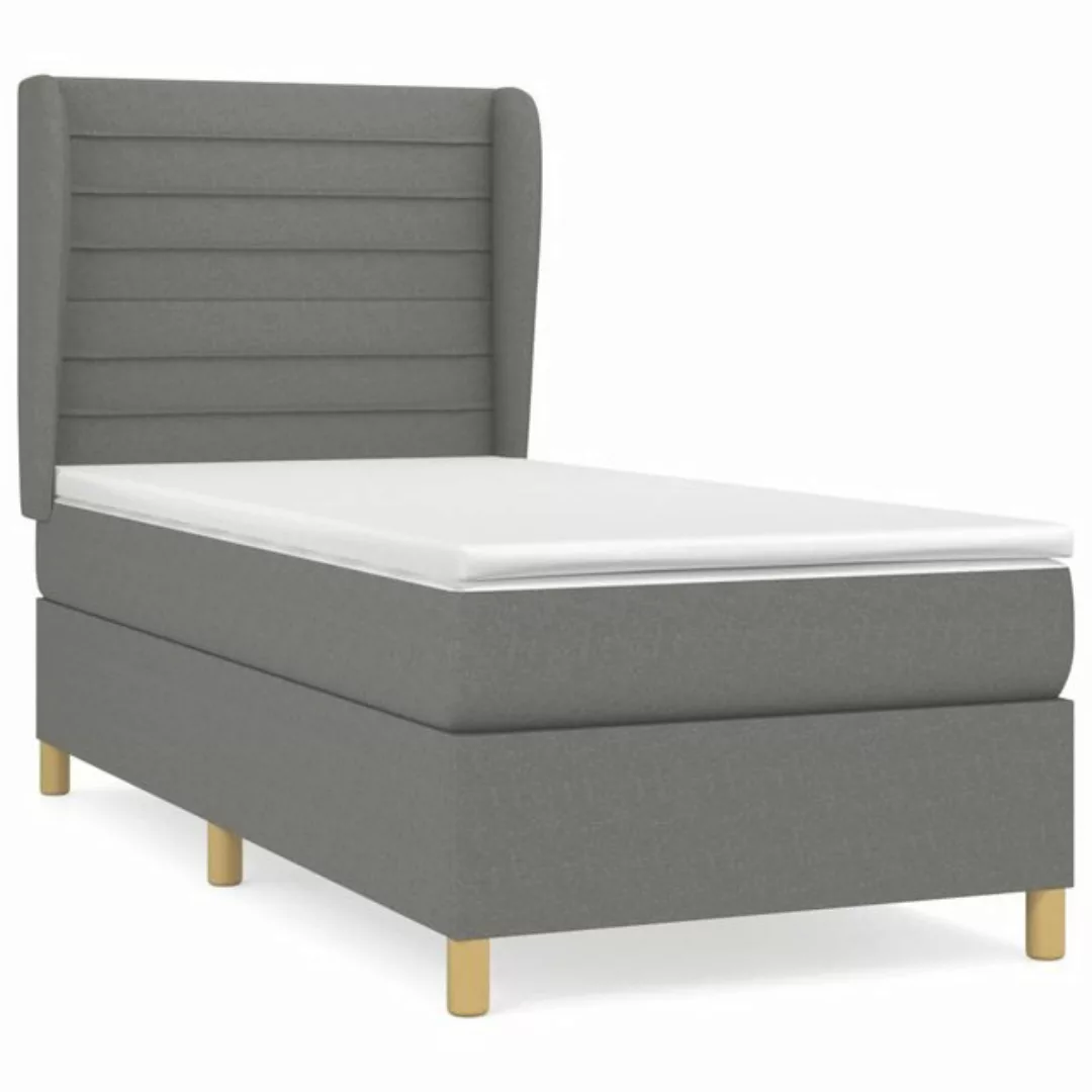 furnicato Bett Boxspringbett mit Matratze Dunkelgrau 80x200 cm Stoff günstig online kaufen