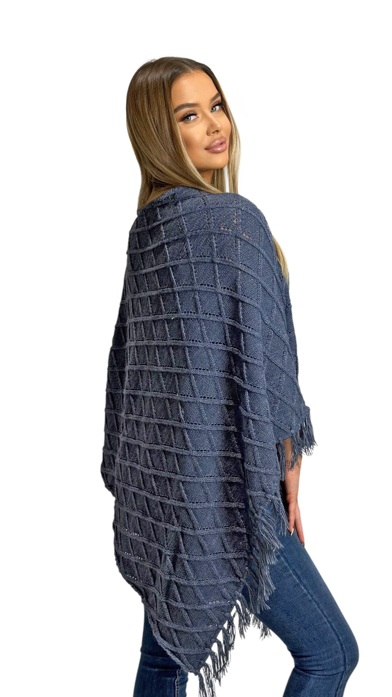 Mississhop Strickponcho Damen Poncho Cape Überwurf günstig online kaufen