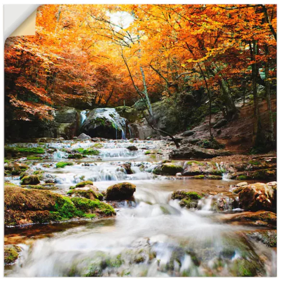 Artland Wandbild "Herbstlicher Wasserfall", Gewässer, (1 St.), als Poster, günstig online kaufen