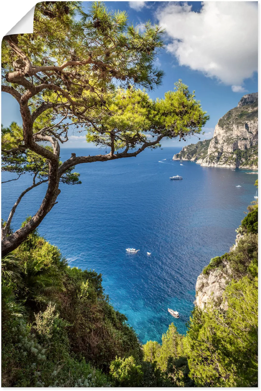 Artland Wandbild "Punta de Masullo, Insel Capri, Italien", Meer Bilder, (1 günstig online kaufen