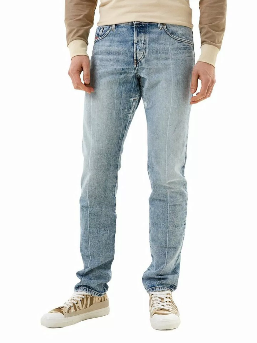 Diesel Slim-fit-Jeans Straight Fit Handgefertigt - D-KRAS-X 009NC günstig online kaufen